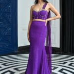 Jugnu Purple Drape Set