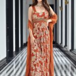 Chamkila Rust Slit Anarkali