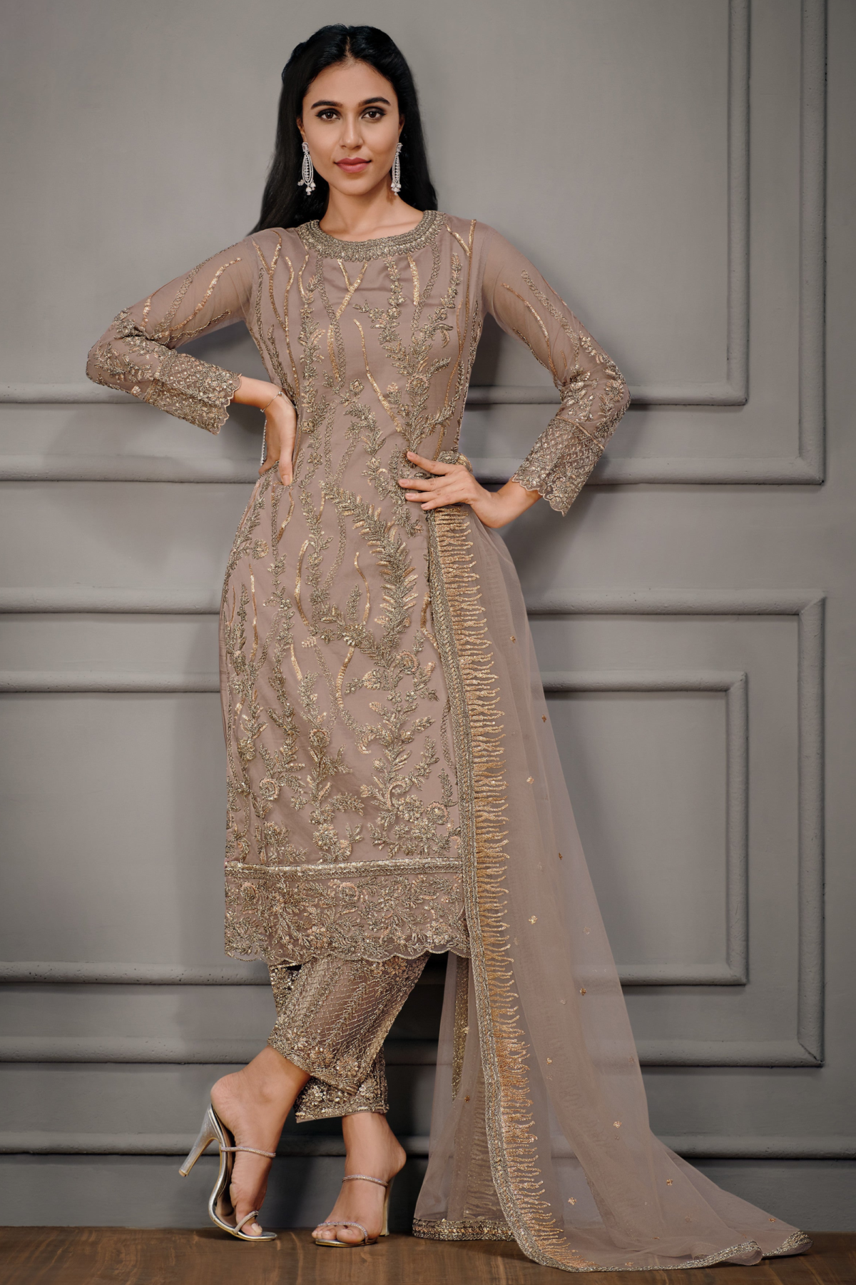 Light Brown Embroidery Plus