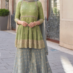 Pistachio Green Sharara Suits Inspired By Classic Elegance