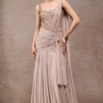 Golden Light Concept Saree With Embroidered Bodysuit