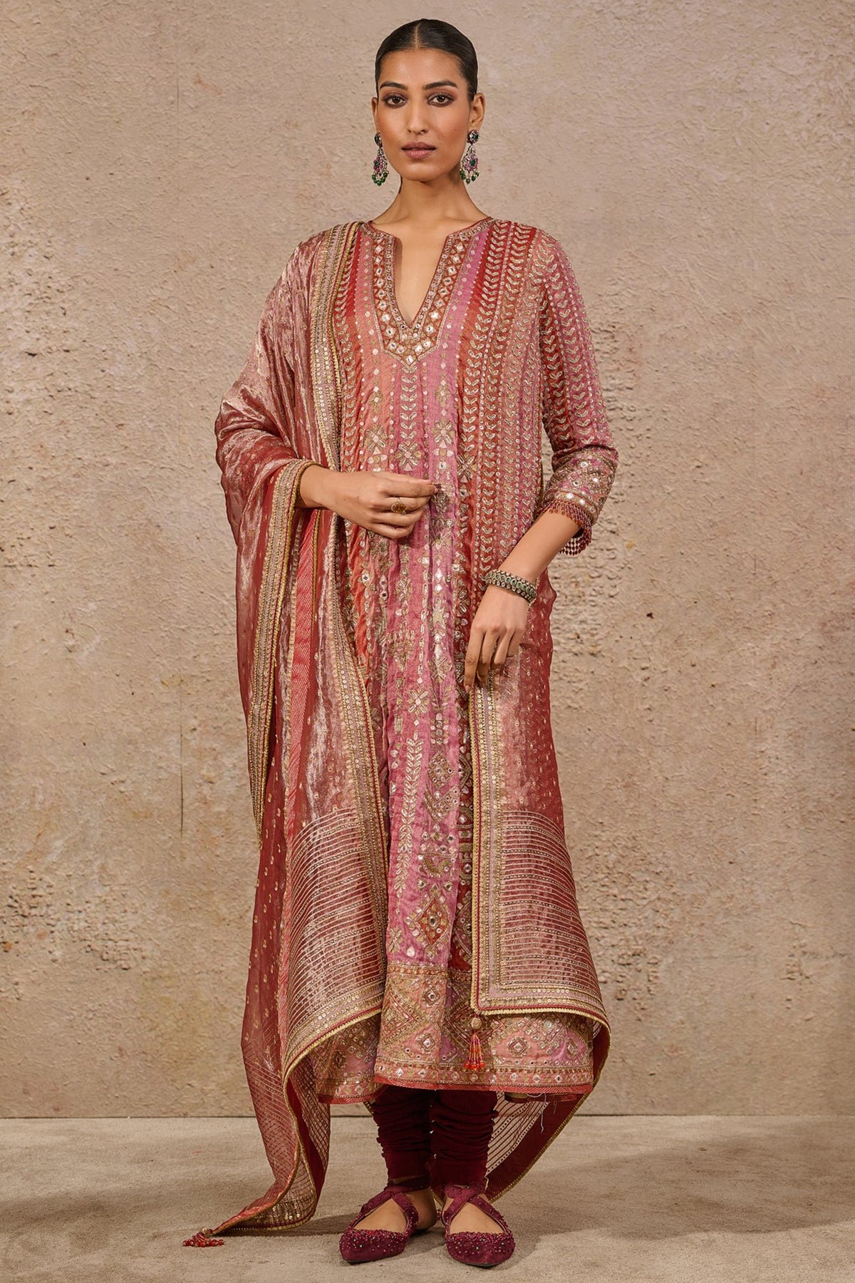 Timeless Kashida Mirror Work Kurta Set