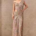 Languid Summer Printed Off Shoulder Concept Saree