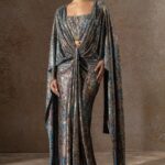 Golden Light Floral Motif Concept Saree