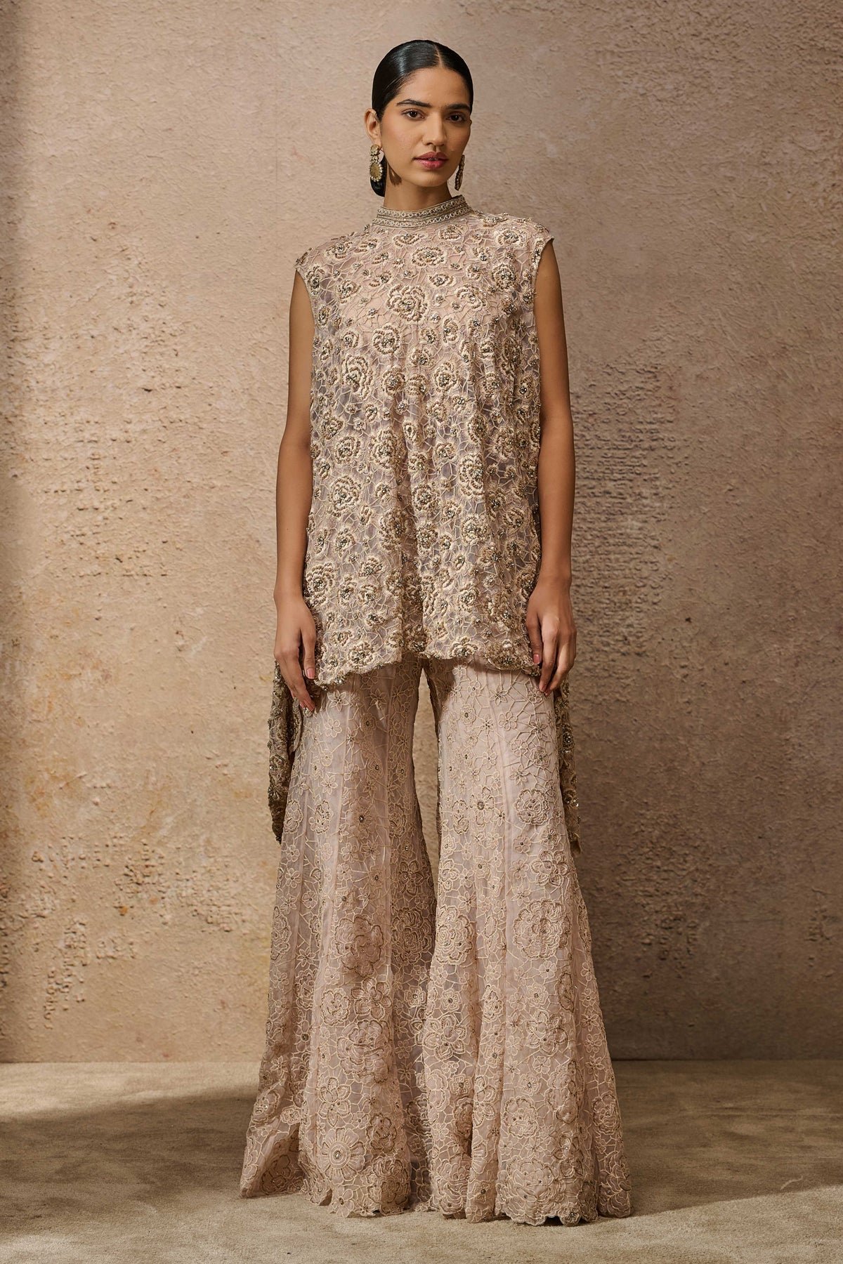 Otherworldly Floral?Embroidered?Sharara