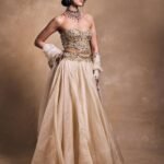 Cream organza lehenga set