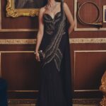 Temperance black drape sari and blouse