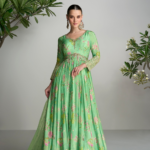 Green Anarkali Dress Stylish Stitched Long Dupatta Gown