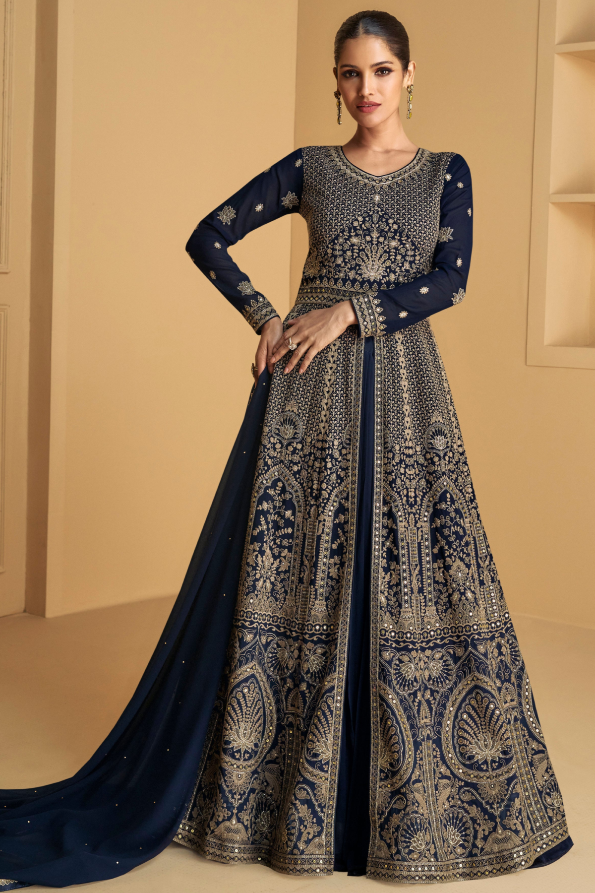 Anarkali  Dresses Wedding Party Wear Embroidered Long Gown