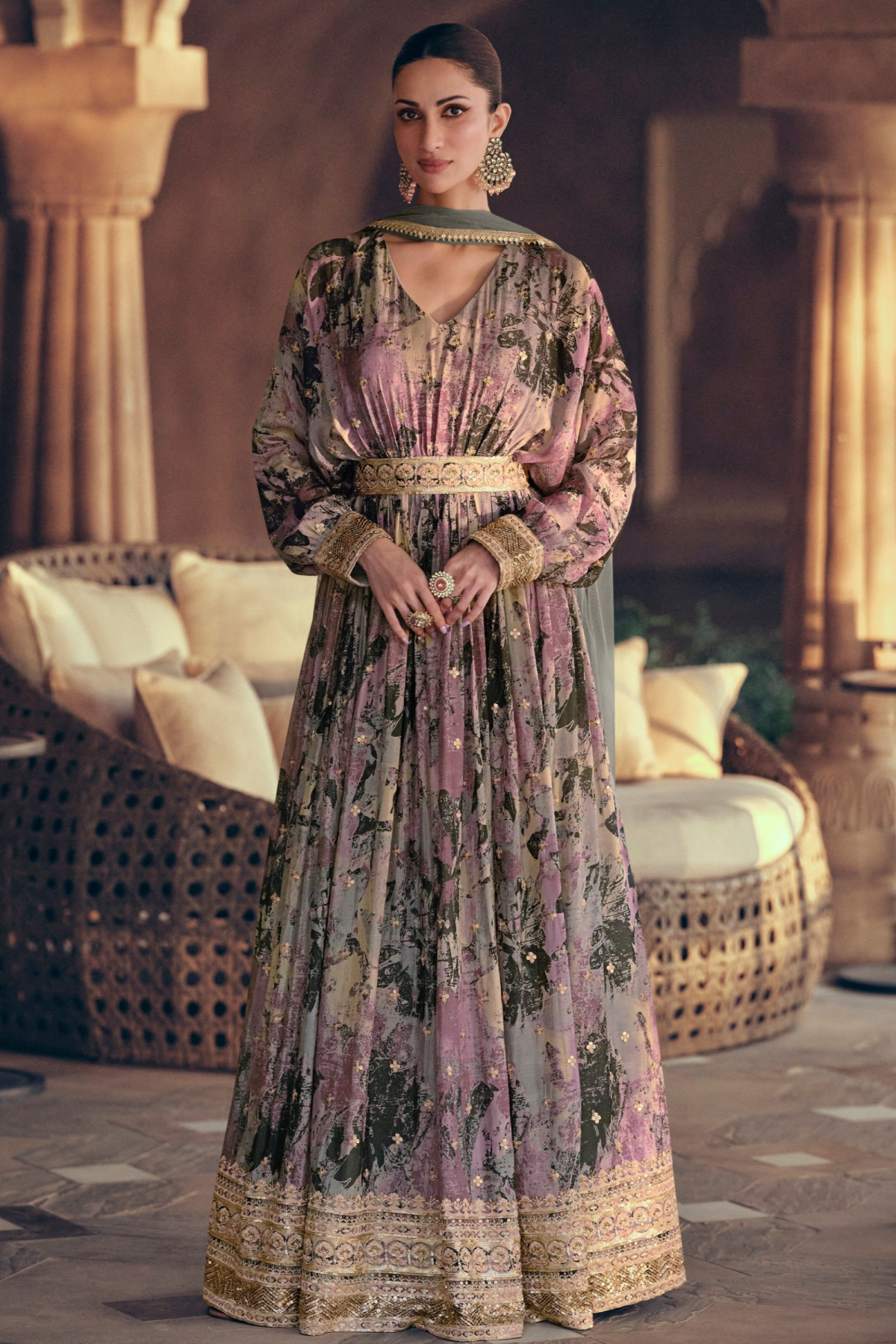 Anarkali Dress with Dupatta Reception Party Wear Suit