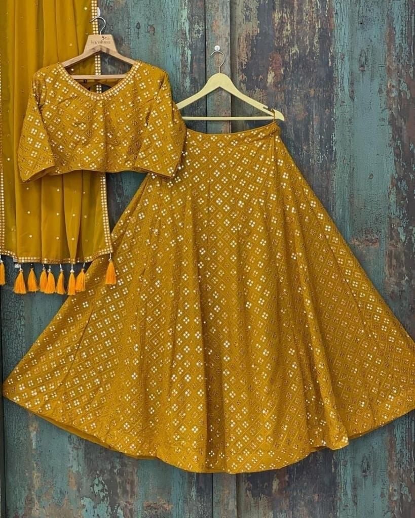 Yellow  Georgette  Sequins  Work Fast Wear Choli For Women Or Girls