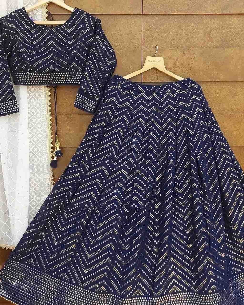 Blue   Georgette   Sequnce  Work Fast Wear Choli For Women Or Girls
