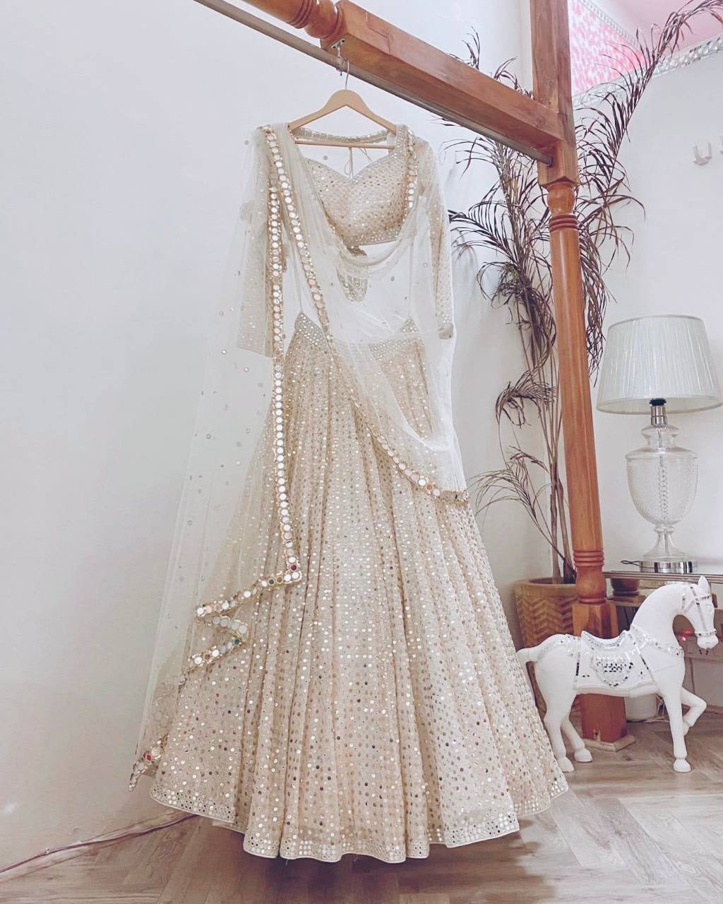Designer White  Color Lehenga Choli With Zari And Sequence ,Thread Embroidery Work Wedding Party Wear Lehenga Choli With Dupatta