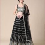 Designer Black  Color Lehenga Choli With Zari And Sequence Embroidery Work Wedding Party Wear Lehenga Choli With Dupatta