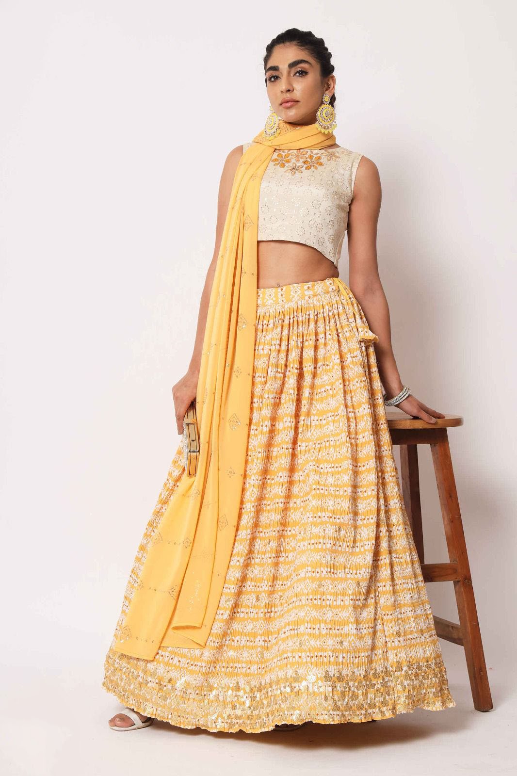 Designer Yellow Color Lehenga Choli With   Embroidery Work  Wedding Party Wear Lehenga Choli With Dupatta