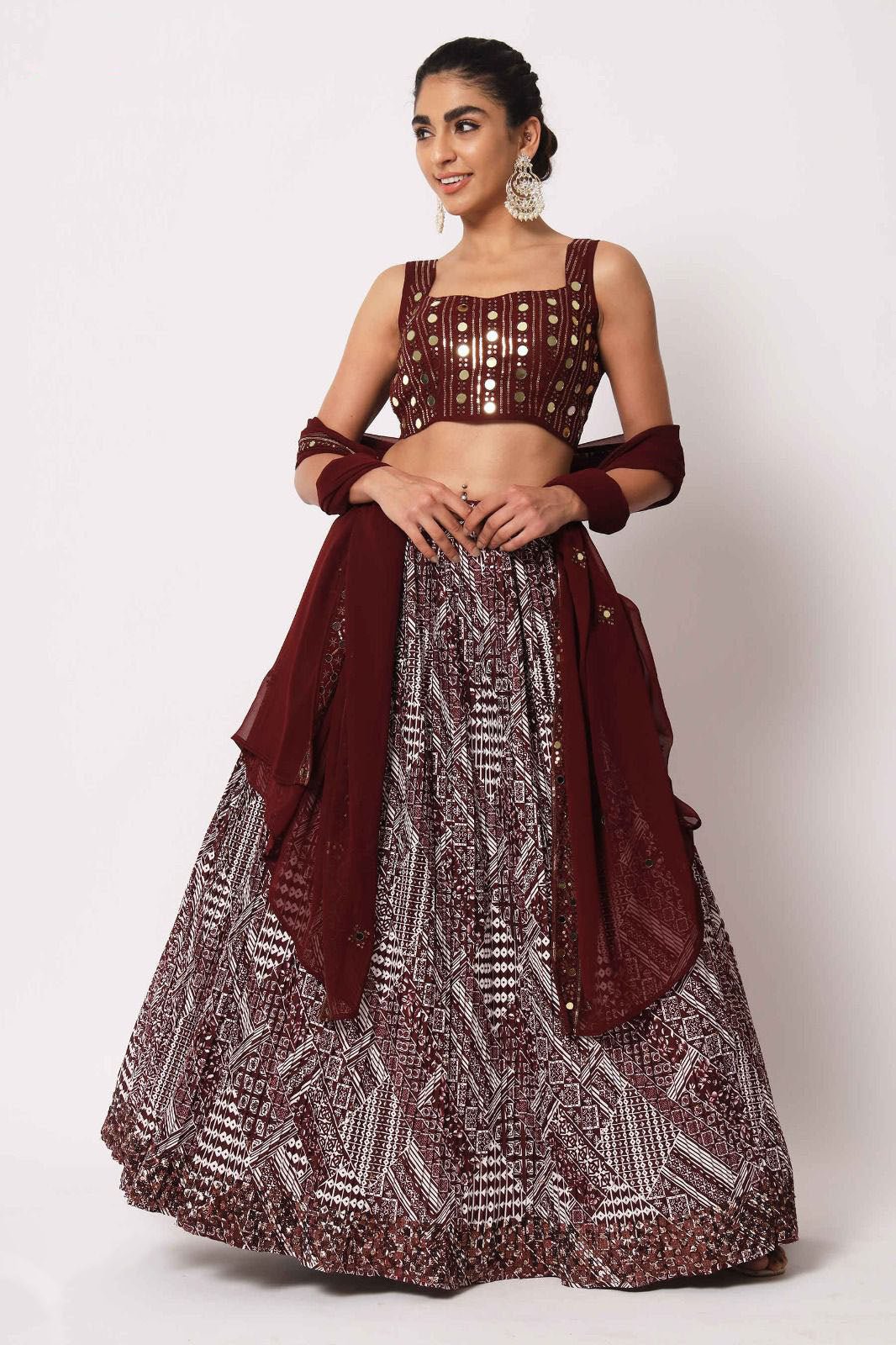 Designer Coffee Color Lehenga Choli With   Embroidery Work  Wedding Party Wear Lehenga Choli With Dupatta