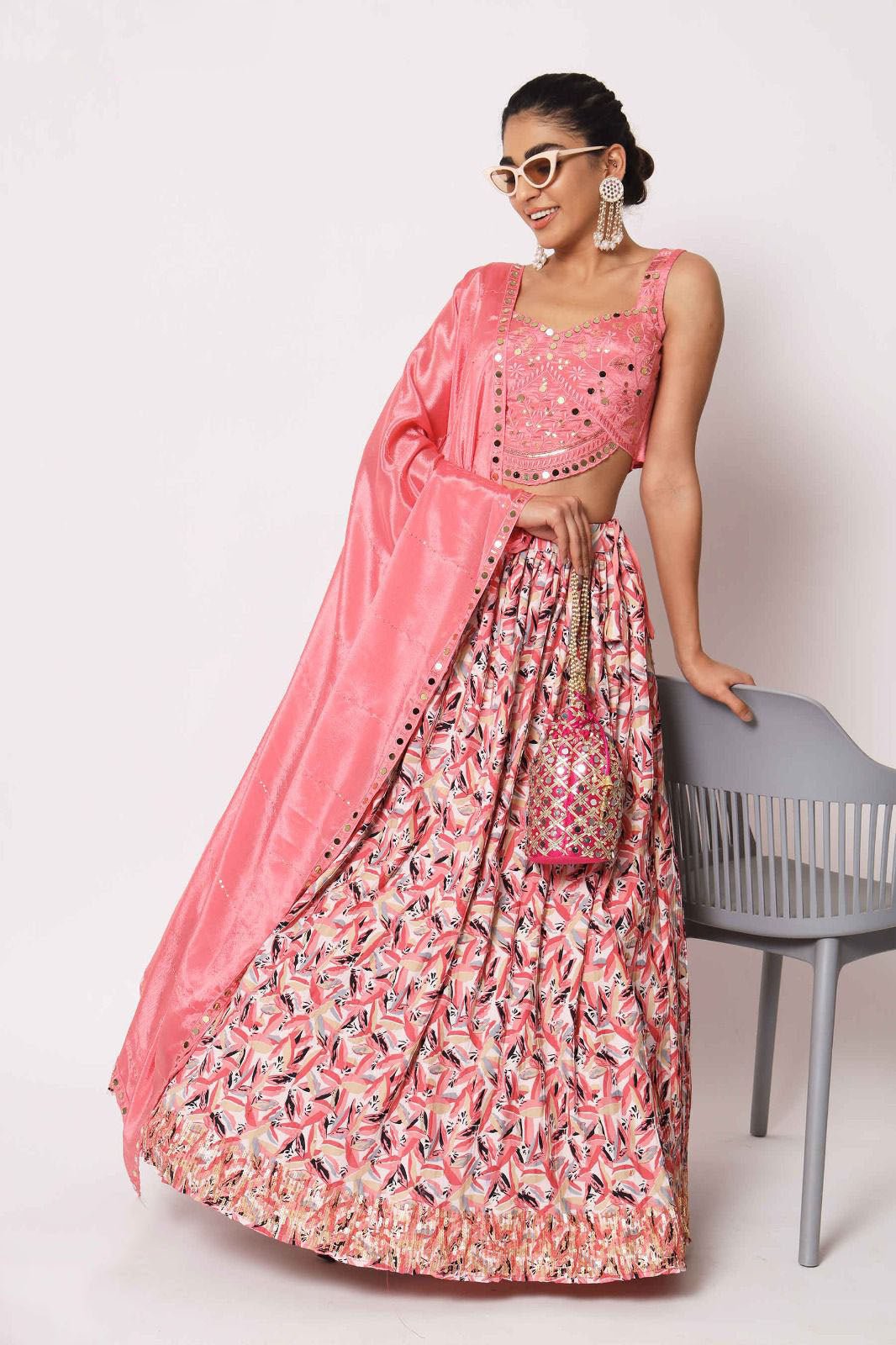 Designer Pink Color Lehenga Choli With   Embroidery Work  Wedding Party Wear Lehenga Choli With Dupatta