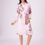 Lilac Love Embroidered Mini Shirt Dress