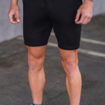 Zig Zag Slim Shorts in Black