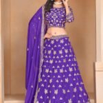 Royal Blue Designer Party Lehenga Set With Sequin And Zari Work