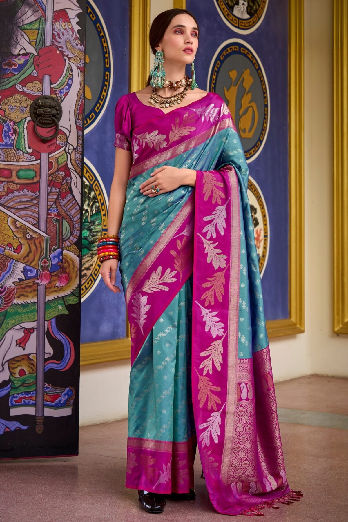 Steel Blue Celebration Saree