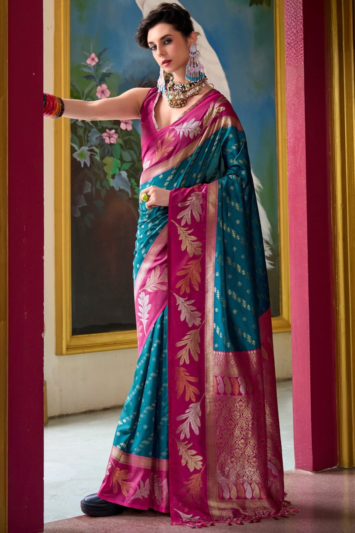 Prussian Blue Celebration Saree