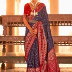 Space Blue Premium Patola Festive Saree