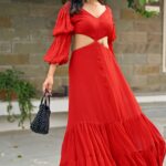 Kristina Red long Dress