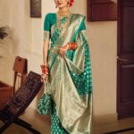 Jungle Green Premium Banarasi Designer Saree