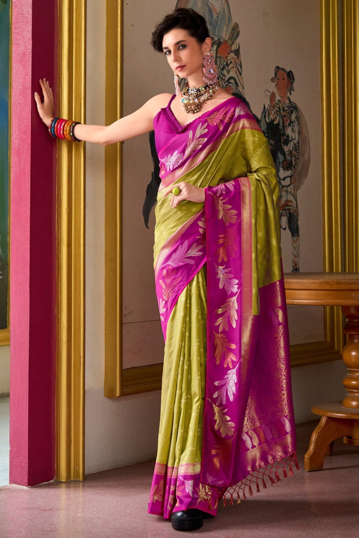 Apple Green Celebration Saree