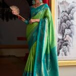 Lawn Green Celebration Saree