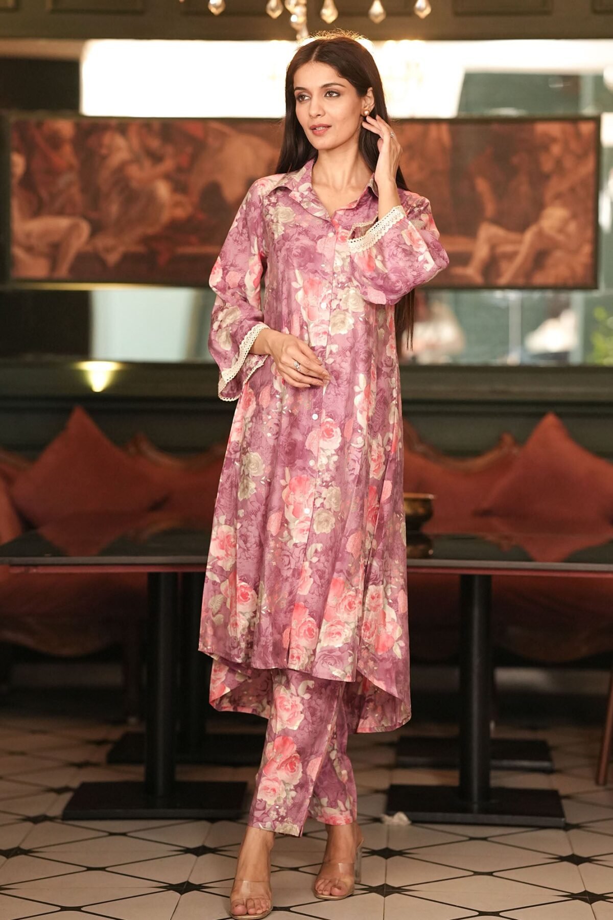 Pink & Magenta Muslin Co-Ord Set