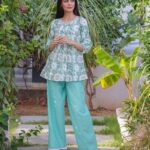 Jade Green Cotton Handblock Co-Ord Set