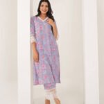 Periwinkle Purple Cotton Kurta Set