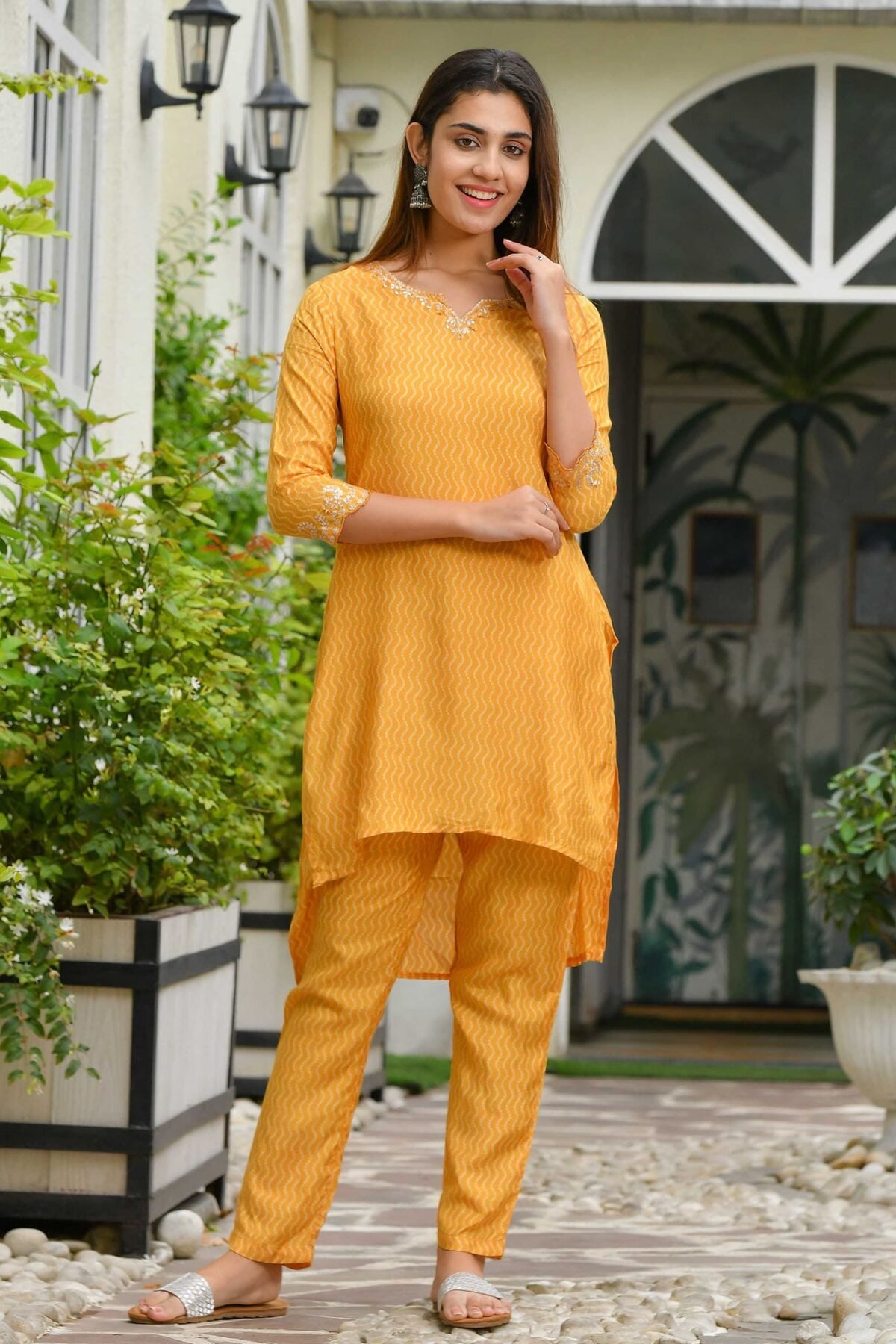 Yellow Mustard Muslin Kurta Set