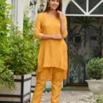 Yellow Mustard Muslin Kurta Set