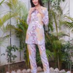 Pink Purple Spring Muslin Co-Ord Set