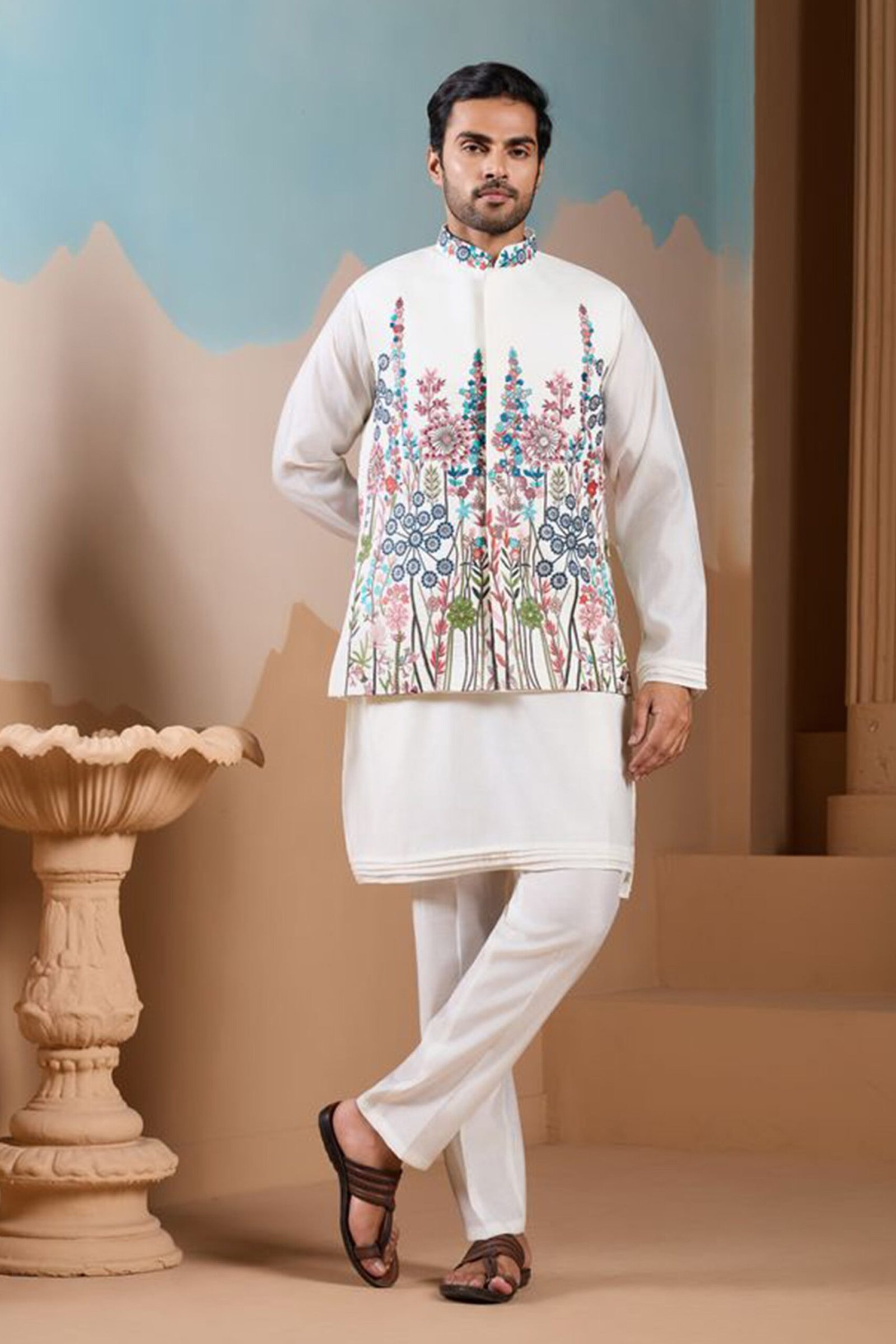White Festive Kurta Pajama Set Traditional Ethnic Pure Wear