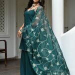 Green Silk Gota Palazzo Set
