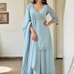 Blue Handwork Sharara Set
