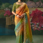Multicolor Wedding & Party Fancy Saree With Premium Blouse Piece