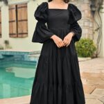 Galina Black Tired Dress