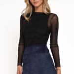 Hope Suede Mini Skirt - Navy