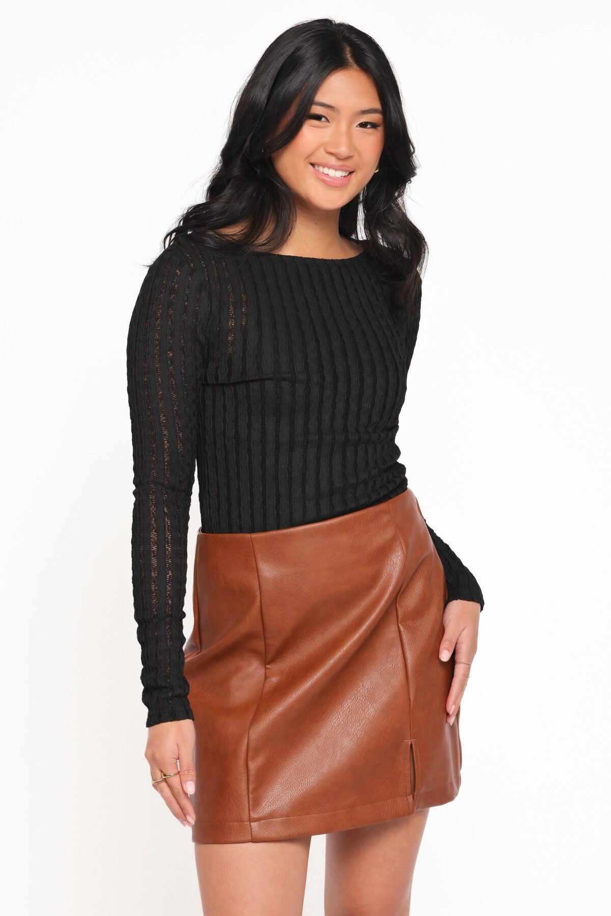 Bellatrix Textured Knit Top - Black