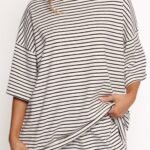 Wilda Oversized Tee - White Black Stripe