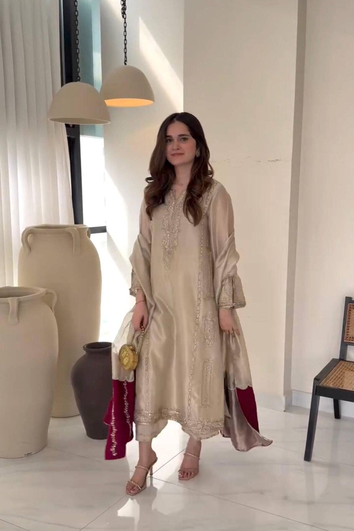 JC Silk Embroidered Suit Set