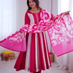 Roman Silk Embroidered Anarkali Set