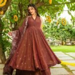 Brown Crunchy Fabric Embroidered Sharara Suit with Dupatta