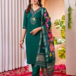 Marina Viscose Silk Straight Kurti Pant Dupatta Set