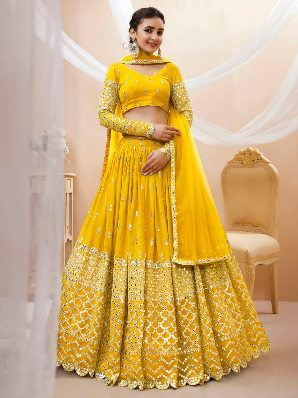 Sunshine Sequins-Work Lehenga